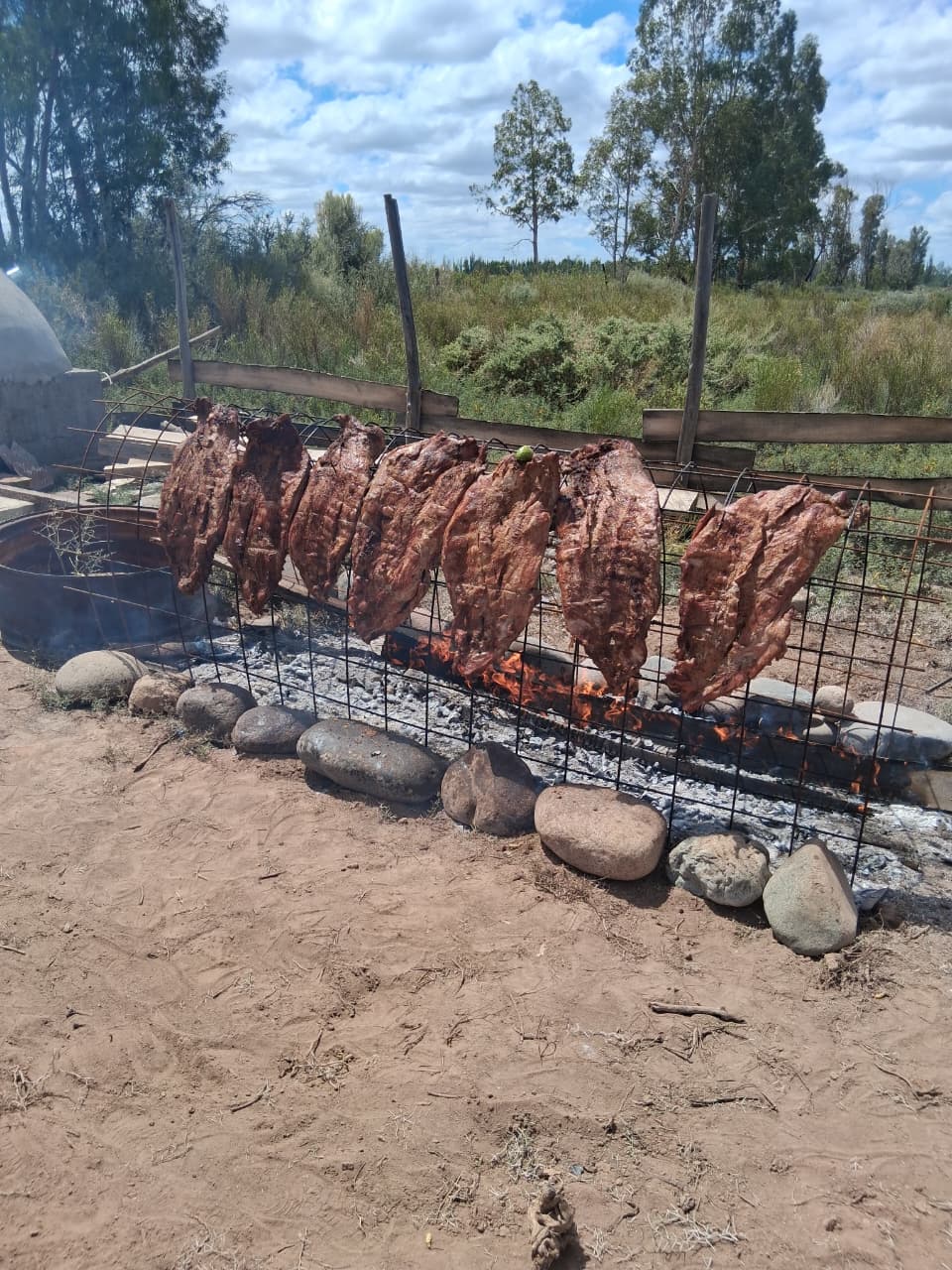 Costillares a la parrilla a leña